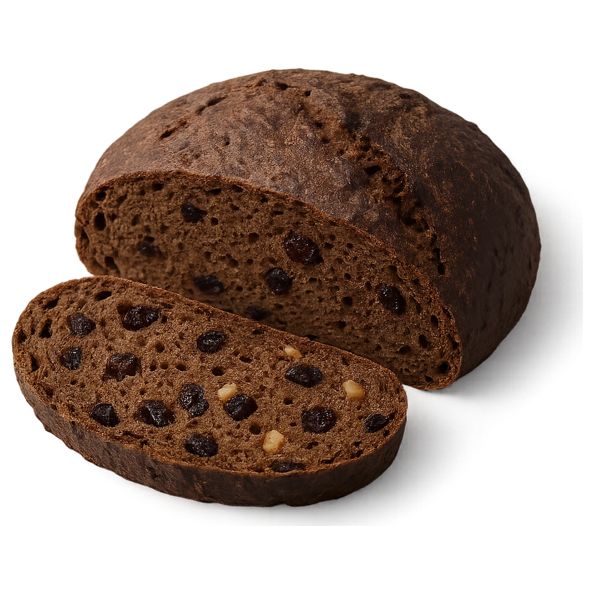 Rye bread with raisins and walnuts